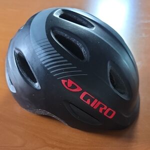 Giro Kids Matte Black Helmet with Red Logo
